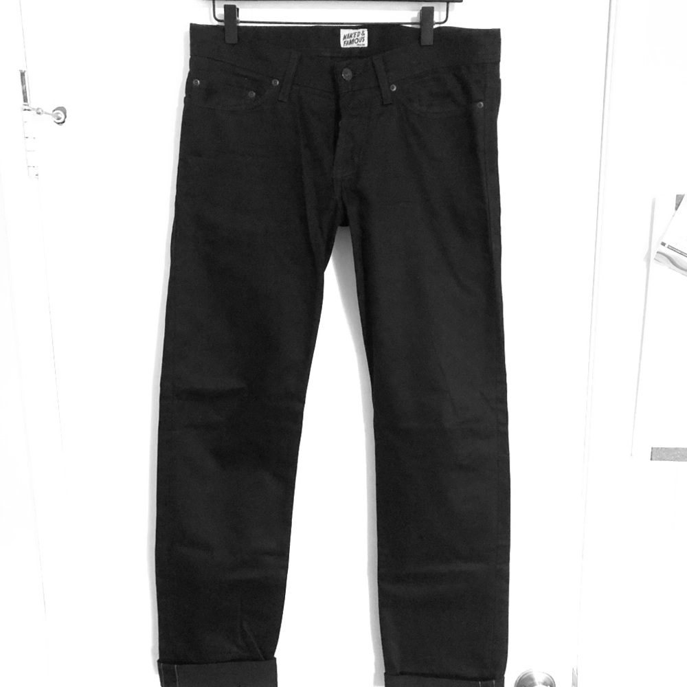 Naked and Famous Black Selvedge Jeans
